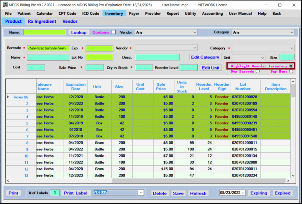 TCM Clinic Inventory Management - Product Tracking