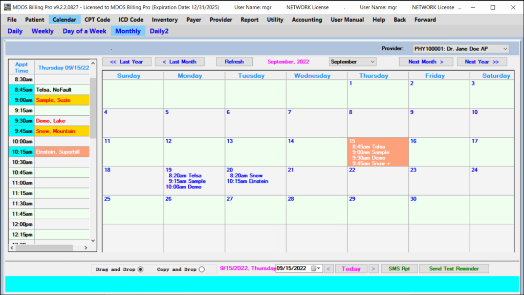 Appointment Scheduling Software: Monthly Calendar