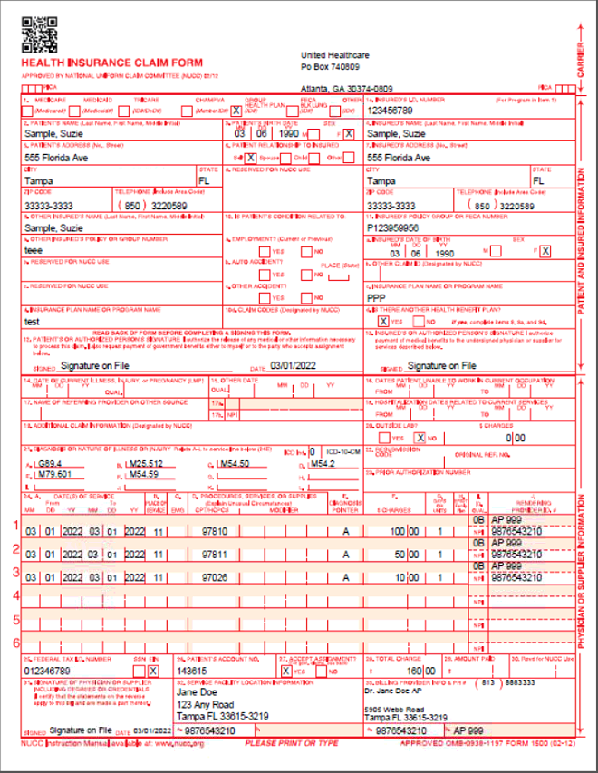 CMS-1500 Paper Claim Billing