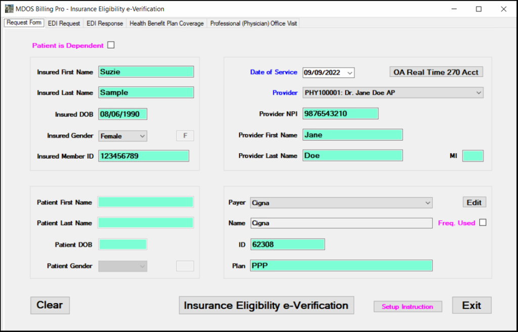 Electronic Eligibility and Benefit Inquiry