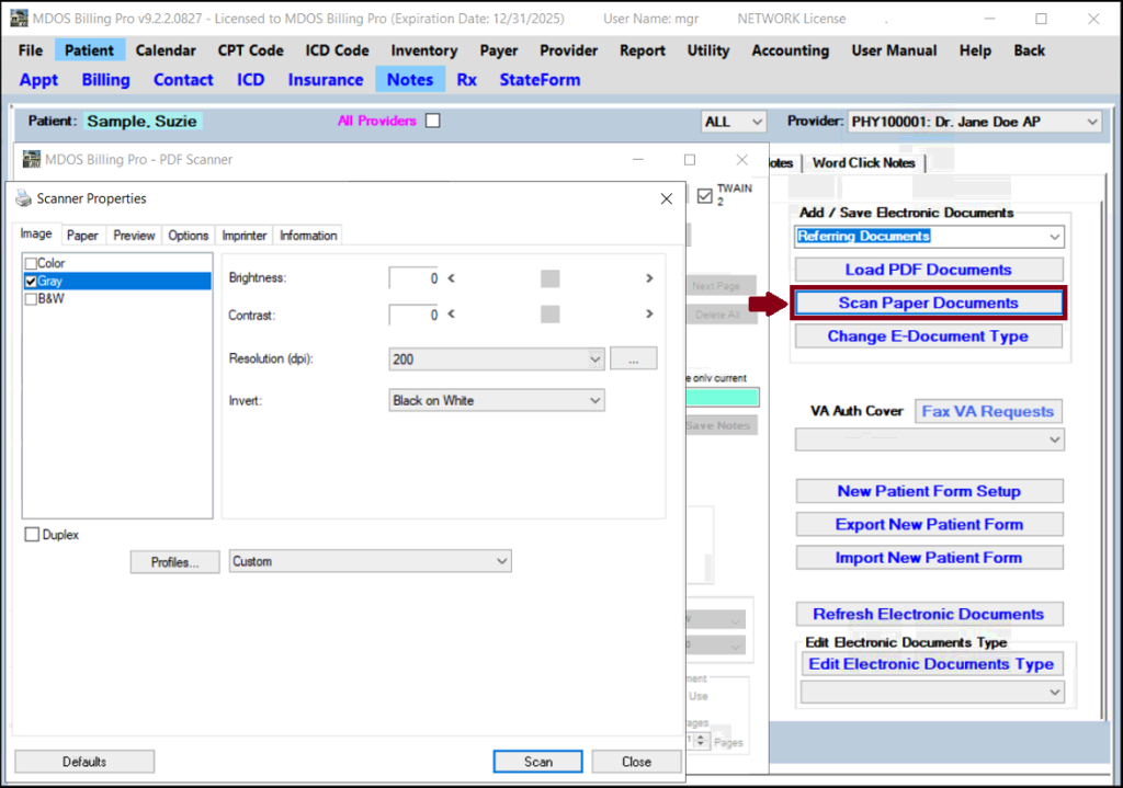 Scan Paper Documents into Electronic Document Storage