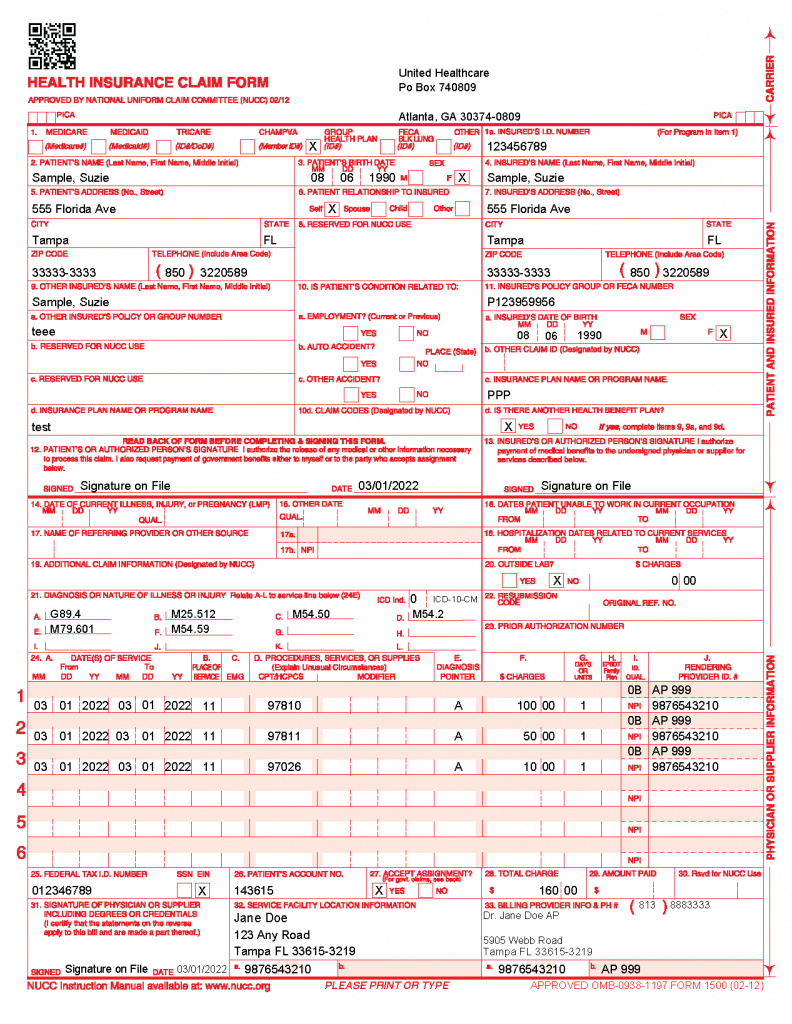 Small Business Solution to Paper CMS 1500 Forms Filling